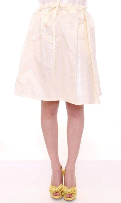 Shop Licia Florio Above-knee Stretch Waist Strap Skirt In White