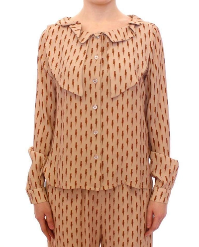 Shop Licia Florio Long Sleeve Button Front Blouse Shirt In Pink