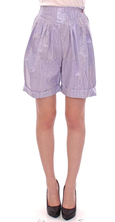 Shop Licia Florio Purple Above-knee Wrap Shorts