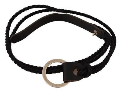 Mila Schön Elegant Skinny Leather Fashion Belt In Black