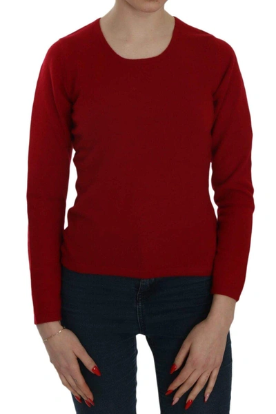 Shop Mila Schön Red Round Neck Pullover Cashmere Sweater