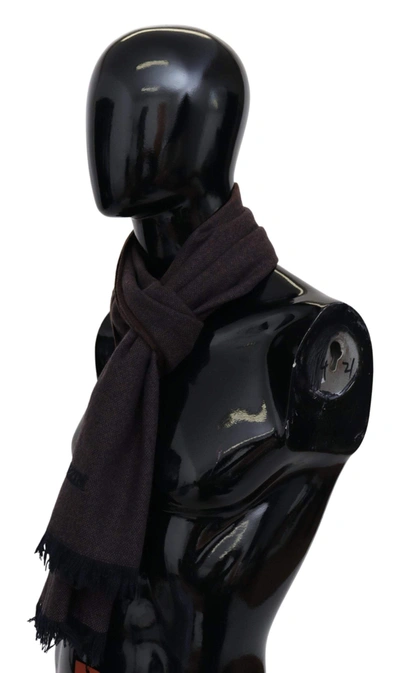 Missoni 100% Cashmere Unisex Neck Wrap Fringes Men's Scarf In Brown