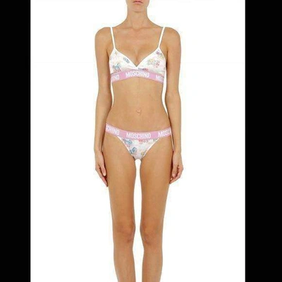 Moschino White My Little Pony Bra Briefs Set Two Piece Bikini In White