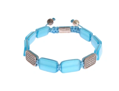 Shop Nialaya Cz Opal 925 Silver Bracelet In Blue
