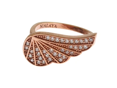 Shop Nialaya Pink Gold 925 Silver Womens Clear Cz Ring