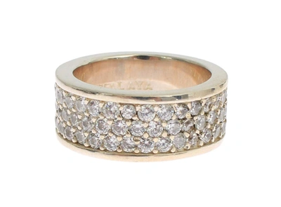 Nialaya Glamorous Silver Cz Crystal Embellished Ring In Silver