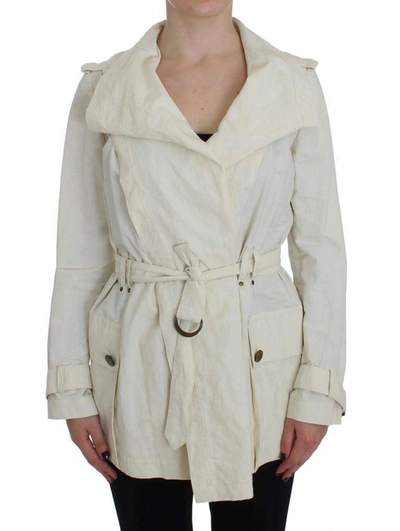 Shop Plein Sud Trench Coat Jacket In White