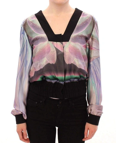 Shop Sergei Grinko Multicolor Silk Blouse Jacket