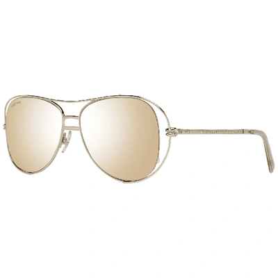 Shop Swarovski Sk0231 Mirrored Aviator Sunglasses In Gold