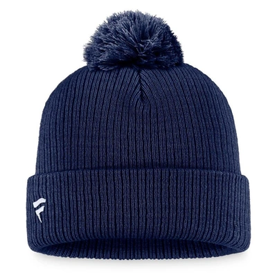 Shop Fanatics Branded Navy St. Louis Blues Core Primary Logo Cuffed Knit Hat With Pom
