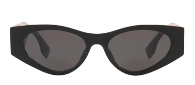 Shop Fendi Fe40049i 01a Cat Eye Sunglasses In Grey