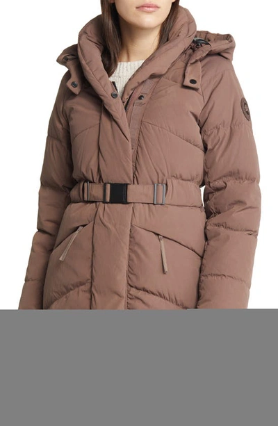 Shop Canada Goose Marlow Water Repellent Belted 750 Fill Power Down Coat In Sephia-sephia