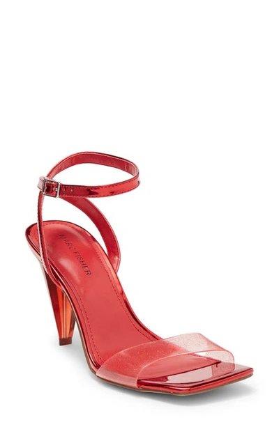 Marc Fisher Clear Strap Cone Heel Sandal In Red ModeSens