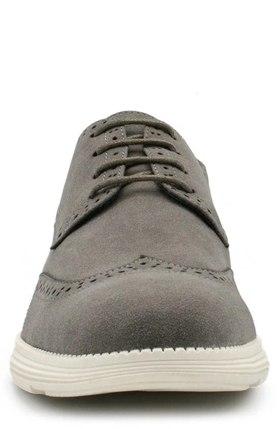 Shop Aston Marc Lark Wingtip Derby In Grey