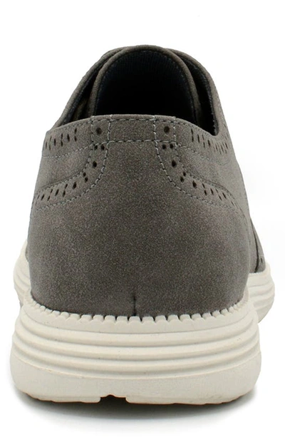 Shop Aston Marc Lark Wingtip Derby In Grey