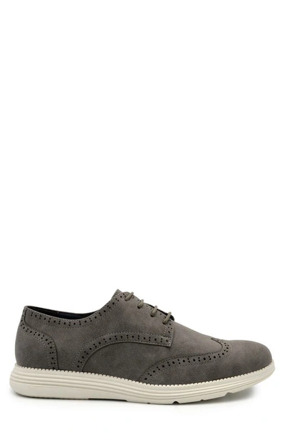 Shop Aston Marc Lark Wingtip Derby In Grey