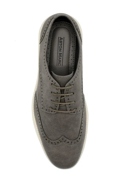 Shop Aston Marc Lark Wingtip Derby In Grey