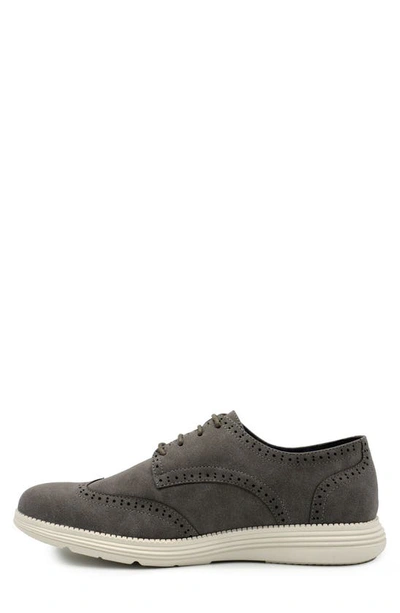 Shop Aston Marc Lark Wingtip Derby In Grey