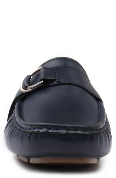 Aston Marc Charter Side Buckle Moccasin In Navy