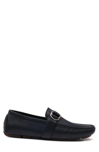 Aston Marc Charter Side Buckle Moccasin In Navy