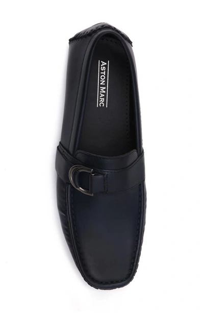 Aston Marc Charter Side Buckle Moccasin In Navy