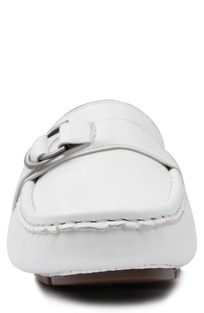Aston Marc Charter Side Buckle Moccasin In White