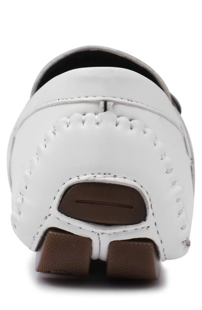 Aston Marc Charter Side Buckle Moccasin In White