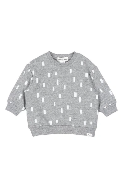 Shop Miles The Label Block Print French Terry Sweatshirt In Light Heather Grey