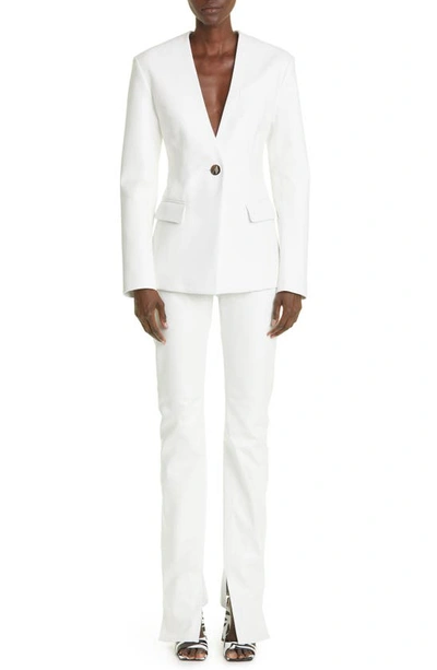 Shop Attico Lambskin Blazer In White