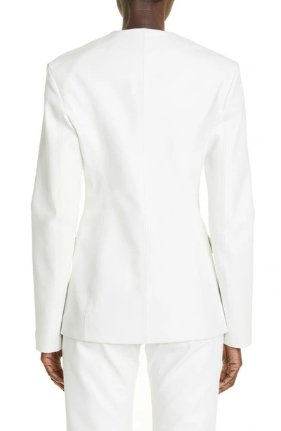 Shop Attico Lambskin Blazer In White