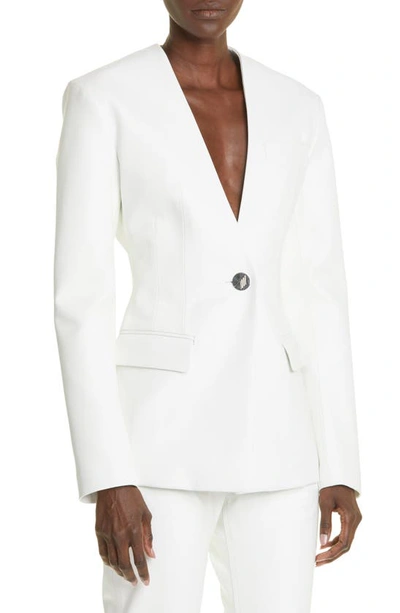 Shop Attico Lambskin Blazer In White