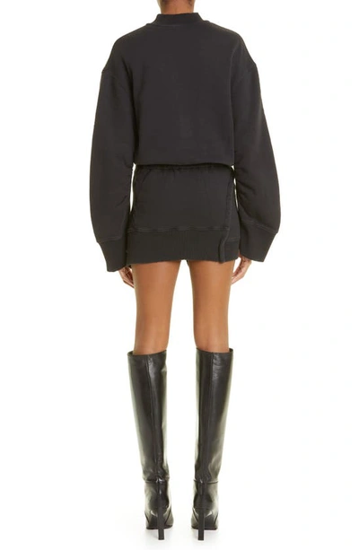 Shop Attico Ivory Black Oversize Sweatshirt Minidress