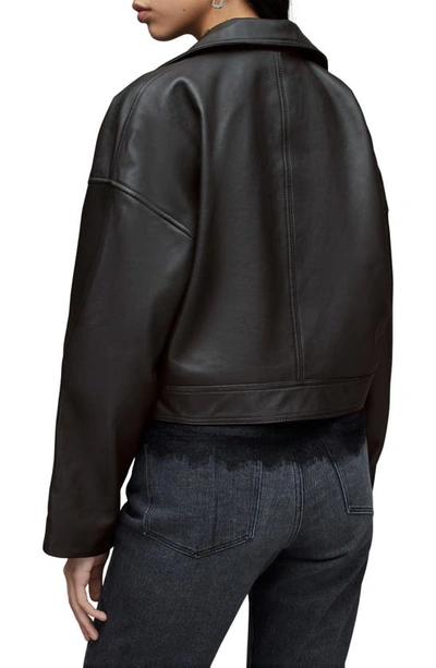 Allsaints Clarke Leather Biker Jacket In Black
