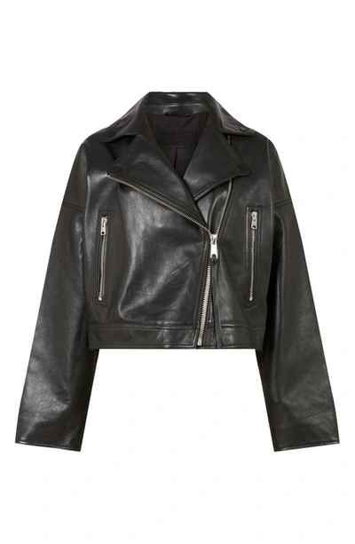 Allsaints Clarke Leather Biker Jacket In Black