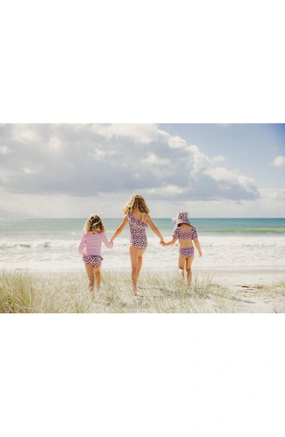 Snapper Rock Little Girl's & Girl's 2-piece Wild Love Puff Sleeve Bikini In Pink