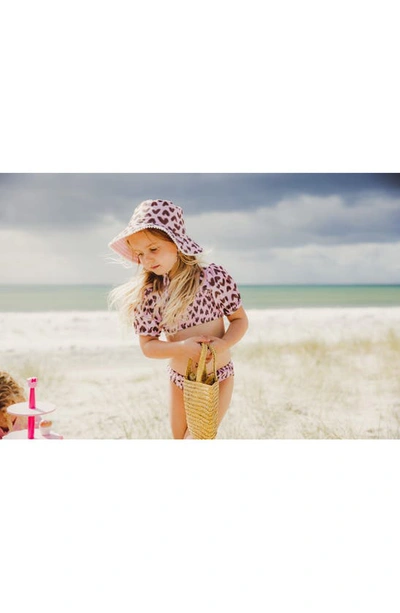 Snapper Rock Little Girl's & Girl's 2-piece Wild Love Puff Sleeve Bikini In Pink