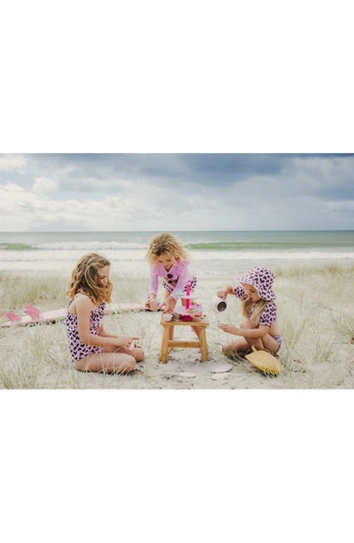 Snapper Rock Little Girl's & Girl's 2-piece Wild Love Puff Sleeve Bikini In Pink