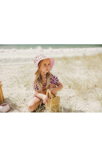 Snapper Rock Little Girl's & Girl's 2-piece Wild Love Puff Sleeve Bikini In Pink