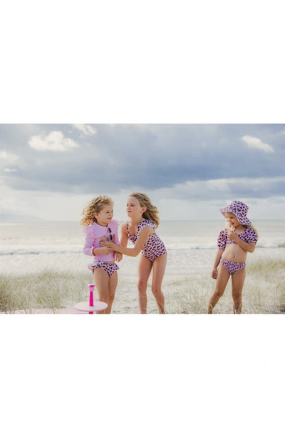 Snapper Rock Little Girl's & Girl's 2-piece Wild Love Puff Sleeve Bikini In Pink