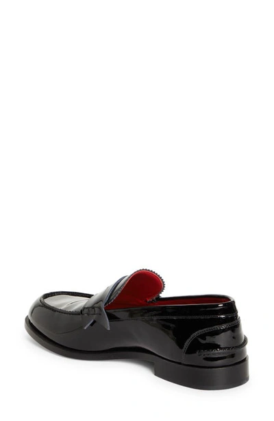 Shop Christian Louboutin No Penny Patent Loafer In Black/ Lin Loubi