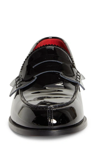 Shop Christian Louboutin No Penny Patent Loafer In Black/ Lin Loubi