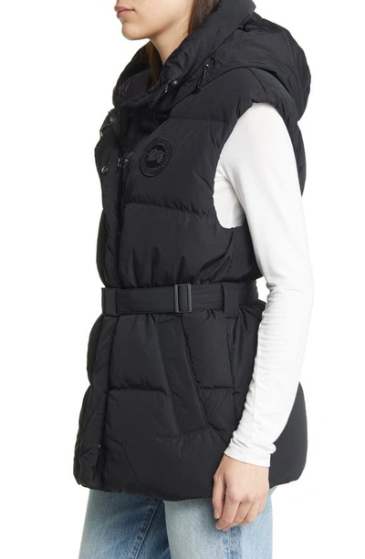Shop Canada Goose Rayla Belted Hooded Water Repellent 750 Fill Power Down Vest In Black - Noir