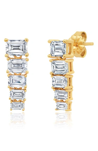 Shop Crislu Opulent Drops Cubic Zirconia Linear Earrings In Gold