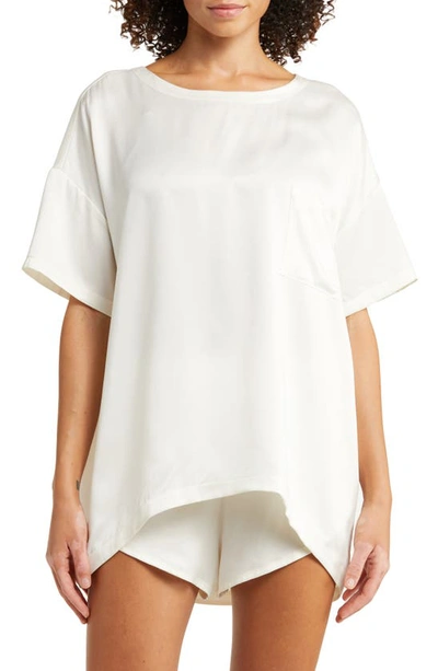 Shop Lunya Washable Silk Short Pajamas In Tranquil White