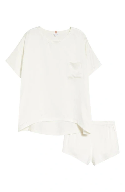 Shop Lunya Washable Silk Short Pajamas In Tranquil White