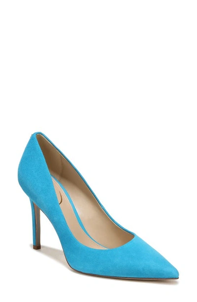 Shop Sam Edelman Hazel Pointed Toe Pump In Milos Blue