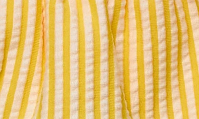 Shop Snapper Rock Kids' Marigold Stripe Seersucker Two-piece Swimsuit In Yellow