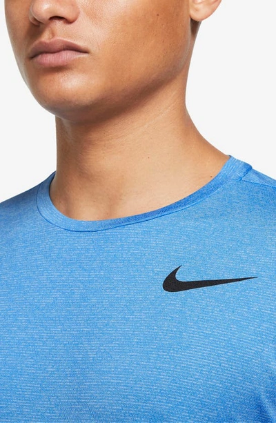 Shop Nike Dri-fit Static Training T-shirt In Lt Blue/ Htr/ Black