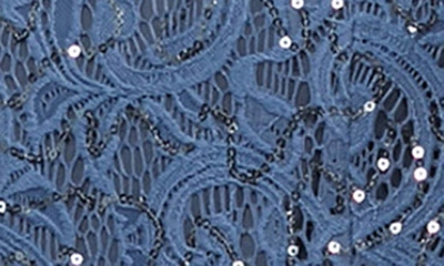 Alex Evenings Sequin Lace High-low Cocktail Dress In Wedgewood