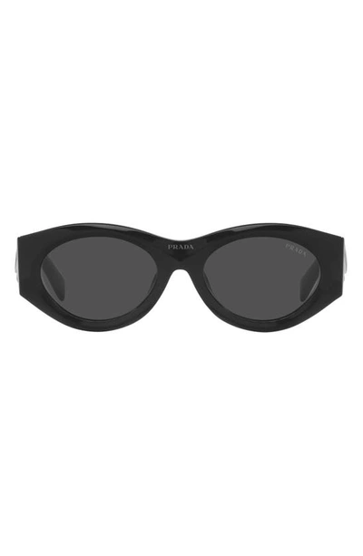 Shop Prada 53mm Irregular Sunglasses In Black